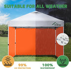 Sidewalls for 10x10 Pop Up Canopy, 210D Polyester Waterproof Canopy Sidewalls with UV Protection, Sunwall Only (Orange, 10 * 10ft 3PCS)