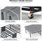 Folding Beds with Mattress, Portable Foldable Bed for Adults, Roll Away Bed Guest on Wheels, Memory Foam Mattress and Metal Frame, Space Saving Fold