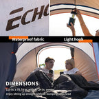 EchoSmile Instant Pop Up Camping Tent, 2/4/6 Person, Easy Setup Tent, Water Resistant Dome, Portable with Carry Bag