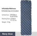 Camping Sleeping Pad, Ultralight Inflatable Mattress Portable Outdoor Air Cushion Sleeping Mat for Travel Hiking Backpacking Tent(Navy Blue)