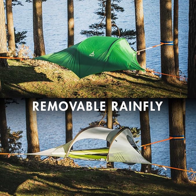 Tentsile Stingray V3 Tree Tent, Camping Hammock Tent, 3P Capacity, Portable Tree House Shelter for Campers, Backyards, Campgrounds, Designed in The UK