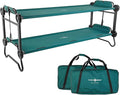 Disc-O-Bed Portable Cam-O-Bunk Bed Large 2 Adult Sleeping Cot for Camping, Green