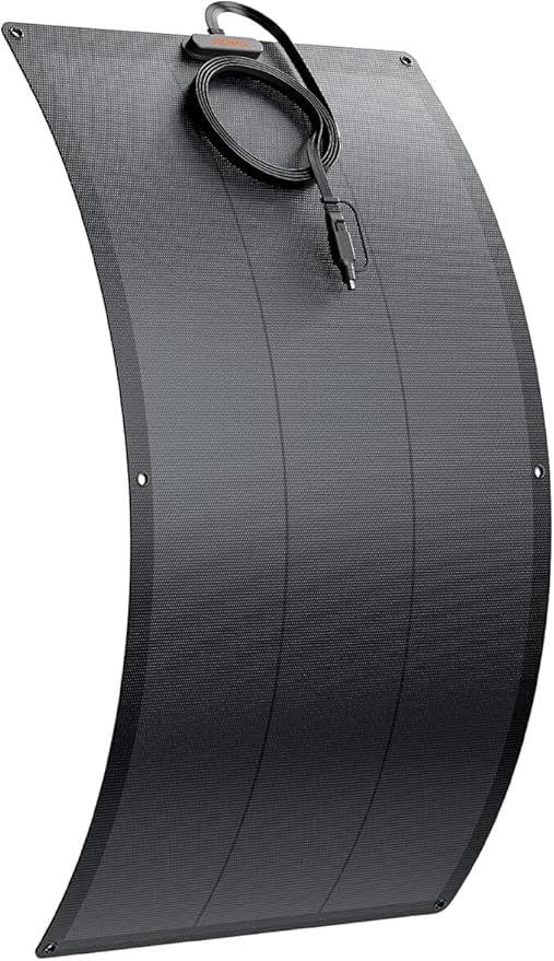 Jackery SolarSaga 100W Light Solar Panel, 25% Conversion Efficiency Bifacial Panels, At 4.52 lbs, IP68 Waterproof and 221° Bendable for Balconies, Rooftops, RVs, Off-Grid Solar Panel Kits, PV Charging