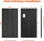 RICH SOLAR 100 Watt 12 Volt 9BB Cell Monocrystalline Solar Panel High Efficiency Solar Module Charge Battery for RV Trailer Camper Marine Off Grid All Black