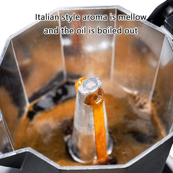 Italian Mocha Pot, Espresso Pot Stovetop 3/6 Cup Wood Handle Espresso Mocha Pot For Home/Camping Use