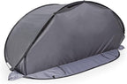 PICNIC TIME Manta Portable Beach Tent, Fully-Assembled Pop Up Tent, Beach Shade and Sun Shelter, Instant Outdoor Shade with Carrying Bag for Outdoors and UPF50+ UV Protection (Gray with Black Accents)