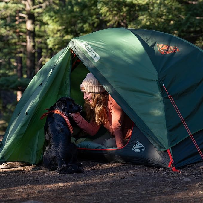 Kelty Wireless Freestanding Camping Tent, 2 4 or 6 Person Size, Huge Interior and Peak Height, Intuitive + Easy to Pitch, Color Coded Setup