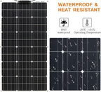 500W Flexible Solar Panels 5x100W 12V Monocrystalline Cell for Battery Charge Marine RV Trailer Boat Cabin Van Car Uneven Surfaces