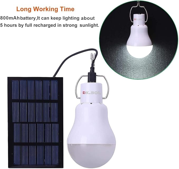 Solar Powered lamp Rechargeable Led Light Bulb for Outdoor Camping Torch Hiking Chicken Coop Pet House Barn Balcony Deck Indoor Night Light Emergency Bulbs Portable Lantern Torch 2 pcs