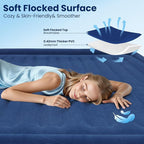 Twin XL Air Mattress with Built in Pump, Upgraded 80" Length, 18" Raised Twin Blow Up Mattress, Multi-Layer Leakproof & Support 500 lbs, 2-Min Fast Inflation Air Bed for Home Camping Guests
