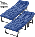 DoCred Folding Camping Cot with Mattress, 2 Pack Heavy Duty Folding Cot for Adults, Portable Sleeping Cot Bed Adults Outdoor Bed with Carry Bag, Travel Camp Cots