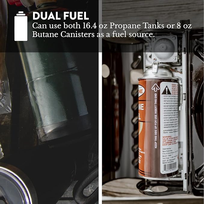 GasOne 15,000 BTU Propane or Butane Stove Dual Fuel Stove Portable Camping Stove - Patented - with Carrying Case Great for Emergency Preparedness Kit