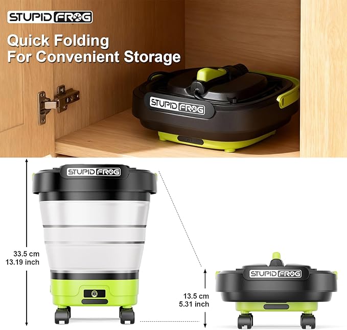 Portable Cordless Pressure Washer with Foldable 12L Water Tank, 4-in-1 Nozzles, Long-Lasting Battery, Perfect for RV, Camping Gear, Car Detailing and Pet Friendly Cleaning