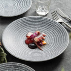 Camping Plates Ceramic Dinner Plate Creative Western Steak Pasta Frosted Special Hotel Tableware Decorative Plate(Large)