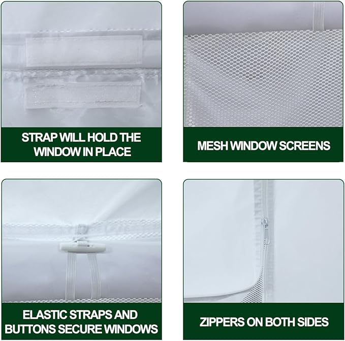 Eurmax USA Full Zippered Walls for 10 x 15 Easy Pop Up Canopy Tent,Enclosure Sidewall Kit with Roller Up Mesh Window and Door 4 Walls ONLY,NOT Including Frame and Top（Yellow）