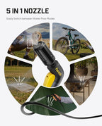 Fanttik NB10 Fold Cordless Electric Pressure Washer, Foldable Sprayer Washer w/3.2gal Tank, HD LED Display, 5-in-1 Nozzle, Max 220PSI, with Camping Light, Type-C Charging, for Patio, Camping