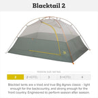 Big Agnes Blacktail & Blacktail Hotel Tent - Backpacking Tent for Camping, 3 Season, Ultralight, Waterproof