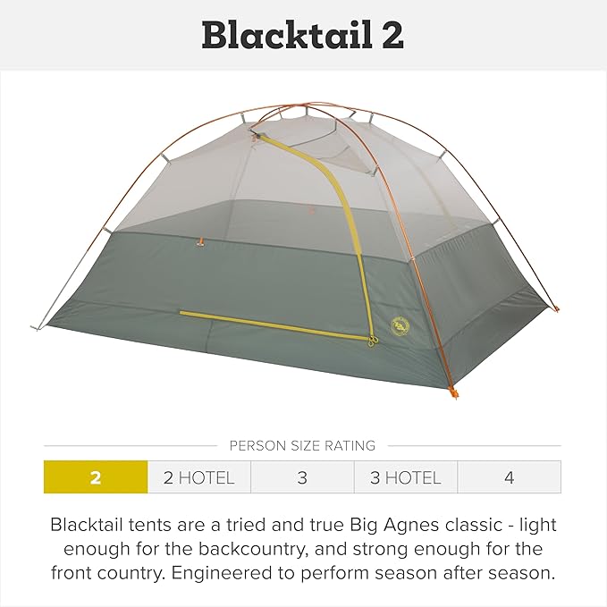 Big Agnes Blacktail & Blacktail Hotel Tent - Backpacking Tent for Camping, 3 Season, Ultralight, Waterproof