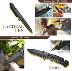 Gifts for Men Dad Husband Him Fathers Day, Survival Kit, Emergency Survival Gear and Equipment 14 in 1, Anniversary Birthday Gifts for Him Boyfriend, Hunting Fishing Camping Accessories, Cool Gadget