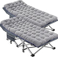 DoCred Oversized XXL Folding Camping Cot with Mattress, 2 Pack Heavy Duty Sleeping Cot Bed Portable Adults Outdoor Bed with Carry Bag, Travel Camp Cots