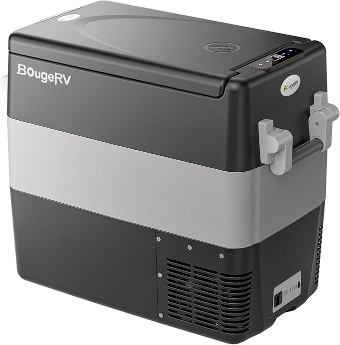 BougeRV 12V Portable Refrigerator Fridge Freezer Portable Car Fridge 53 Quart Electric Cooler12V/24V DC 110~240 V AC for RV Truck Jeep Pickup SUV Van Boat Camping Tailgating Road Trip Outdoor Travel