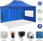 COBIZI 10x15 Pop up Canopy Tent 10x15 Canopy with 4 Sidewalls Waterproof Heavy Duty Commercial Canopy for Parties Outdoor Garden Gazebo Tent, Carry Bag(10x15ft, Blue)