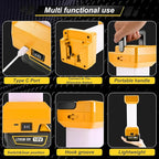 2900LM LED Work Light for Dewalt 20V MAX Battery, 360° Portable Camping Light with USB-C 20W Fast Charging, Dual Brightness, Low-Voltage Protection, Emergency Lantern(Battery Not Included)