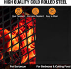 REDCAMP Folding Campfire Grill, Heavy Duty Steel Mesh Grate, 23.6" Portable Camping Grates Over Fire Pit, Campfire Cook Equipment with Legs Carrying Bag, Grilling Rack for Outdoor Open Flame Cooking