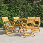 4-Piece Solid Teak Wood Folding Patio Chairs Set 21.7"x24"x35.4" Outdoor Furniture for Poolside Backyard Beach Camping Foldable Lounge Seating