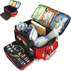 First Responder Bag with Wheels, Fire-retardant&1800D Oxford Cloth, Trauma Backpack Empty, Medical Emergency Kits Storage Jump Bag Pack, for EMT, EMS, Police, Firefighters, Home Health Nurses, Doctors
