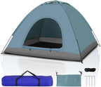 Outvita Camping Dome Tent, 1-4 Person Waterproof Windproof Easy Setup Spacious Family Tents with Carry Bag & Rain Fly for Hiking Backpacking Traveling Glamping Beach
