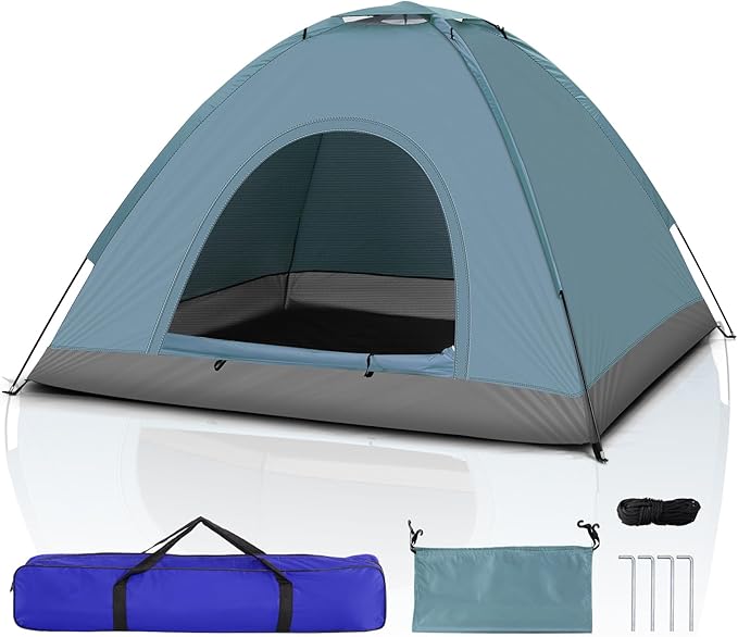 Outvita Camping Dome Tent, 1-4 Person Waterproof Windproof Easy Setup Spacious Family Tents with Carry Bag & Rain Fly for Hiking Backpacking Traveling Glamping Beach