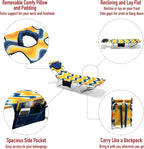 daystar SunnyFeel Beach Lounge Chair, Backpack Reclining Beach Chairs Lay Flat, Face Down Tanning Chair, Folding Camping Chairs Portable Camp Cot with Backpack Straps for Outdoor/Picnic/Lawn
