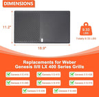 QuliMetal Reversible Griddle Replacement Parts for Weber Genesis II/II LX 400 Series, E410, E415, E435, LX E-440 - 1 Pack