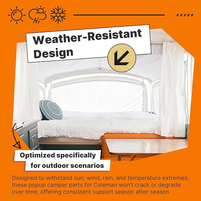 4 Pack Pop Up Camper Support Clasp – Heavy-Duty ABS Tent Pole End Connector for RV Coleman Fleetwood 4757-4301 – Weather-Resistant Pop Up Camper Support & Accessories