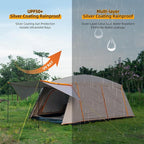 Camping Tent Family Cabin Tents, Large Capacity 2 Room Cabin Tent for Family Outdoor Use, Backpacking, Hiking, Picnics (M)