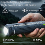 Rechargeable 8000mAh Camping and Work Light with Adjustable Stand 3.4 ft, 3000 Lumen Cordless Work Light Featuring 3 Adjustable Heads, Dimmable Emergency Flashlight with Telescopic Tripod