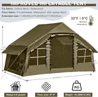 Inflatable Tents for Camping with Stove Jack, 2/4/6/8 Person Easy Setup Blow Up Tents for 4 Seasons Waterproof Inflatable Camping Tent with Awning, Air House Glamping Tents for Camping Adult