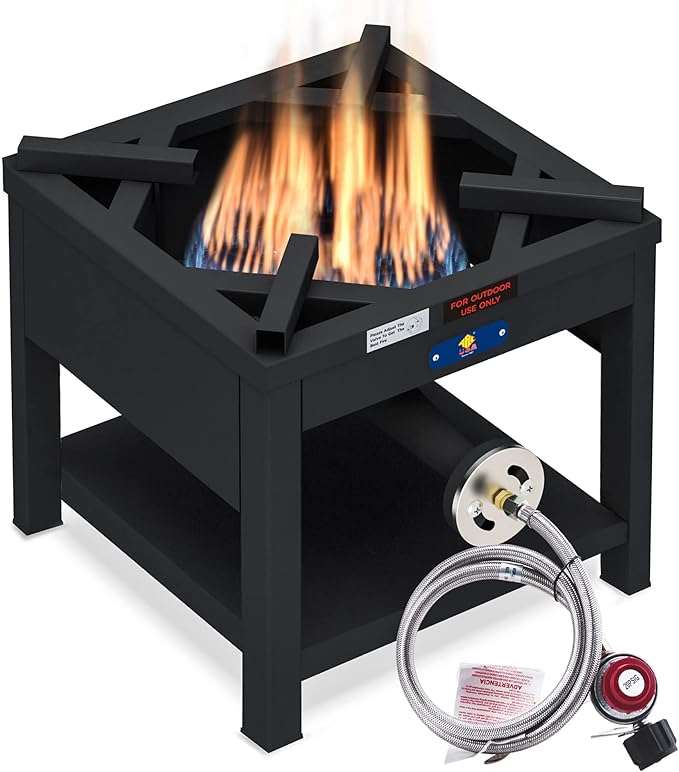 ARC Single Burner Propane Stove, 200,000BTU High-Pressure Outdoor Propane Stove Cooker Propane Burner, 16.5" Heavy Duty Burners for Outdoor Cooking Turkey Fry,Crawfish Boil,Homebrewing