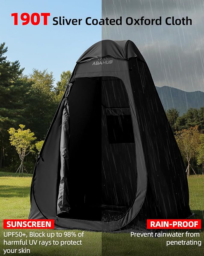 Abahub Pop Up Shower Tent, 59 x 59 x 74.8 in, Portable Instant Privacy Tents for Camping, Outdoor Changing Room with Removable Floor Mat & Rain Shelter