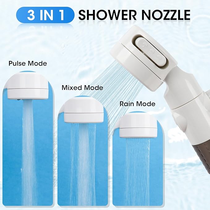 Portable Camping Shower, Outdoor Shower Kit with Pump, Hose, Spray Gun & Folding Bucket, Rechargeable Battery Powered Portable Shower for Camping, Hiking, Beach,RV,Pet Cleaning & Road Trips