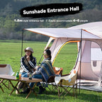 Luxury Tent Room for Camping 4-12 Person Waterproof Large Family Tent with 2 Bedroom and 1 Living Room Design