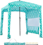 VEVOR Beach Cabana, 6 x 6 ft Beach Canopy with Side Wall, UPF 50+ Protection Easy Setup Cabana Tent with Sand Pockets, Large Portable Shade Sun Shelter, Outdoor Umbrella for Whole Family & Friends