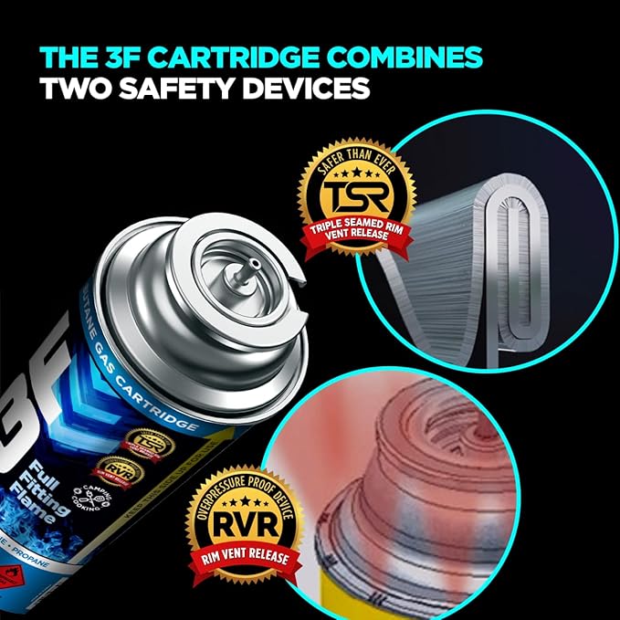 3F Culinary Professional Torch + 2 Butane Canisters Included Cooking Torch Baking Searing Campfires Charcoal Grills Camping Butane Fuel