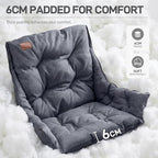 EVER ADVANCED 2 Set Camping Chair with Detachable Cushion, Mesh Chair for Adults Foldable, Oversized Heavy Duty Folding Chair with Cooler Mesh Pocket Cupholder Outdoor Fishing, Supports 400LBS Grey