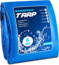 Heavy Duty Waterproof Tarp 6.5x6.5 FT, 6 Mil Thick Tarpaulin Cover with Reinforced Edges & Grommets - for Outdoor Camping, Roof, Boat, RV, Pool, Tent - Includes Utility Rope