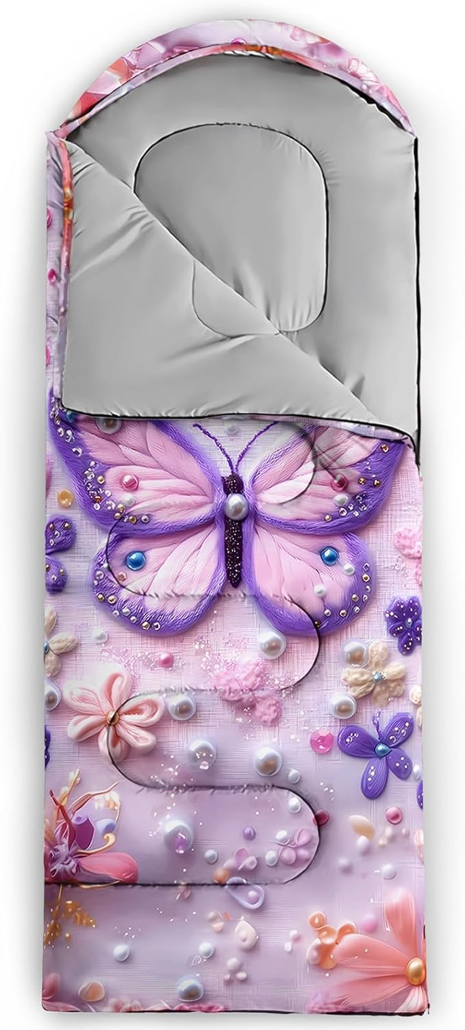 QOOMO Camping Sleeping Bags,3 Season Warm & Cool Weather,Lightweight,Waterproof Sleeping Bags for Adults & Kids,Traveling,and Outdoors,Camping Gear Equipment