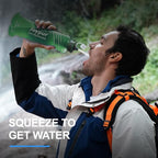 Collapsible Squeeze Water Filter Bottle - 1000ml with Filter with NSF/FDA Certification Befree or Peak Series replacement for Hiking,Running,Camping,Travel,Cycling,Fishing,BPA-Free(Green)