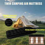 Twin Size Single Camping Air Mattress Bed with Air Pump,75"x 39"Thickened Portable Inflatable Mattress Blow Up Air Mattress,Travel Sleeping Bed Pad for Camping Home Hiking(Black)