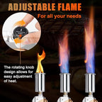 Adjustable Propane Torch Gun – High-Temperature Flame Thrower for Soldering, Welding, Gardening, and Outdoor Cooking – Detachable Design, Easy to Use and Portable (Silver Gold)